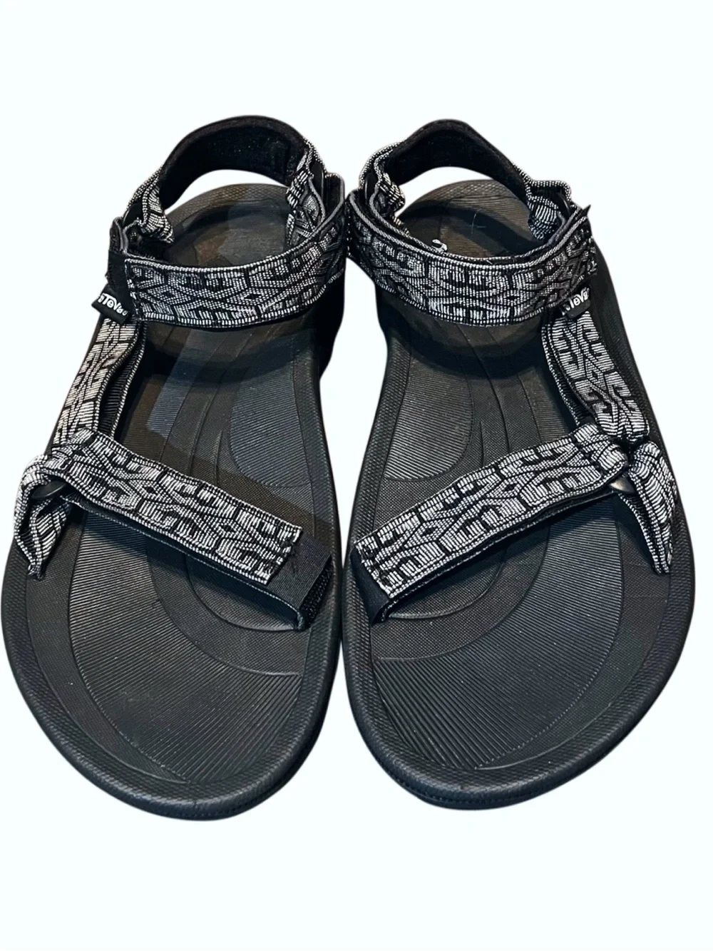 Teva Mens F14005C Black/White Patterned Trail Sandal Sz 12